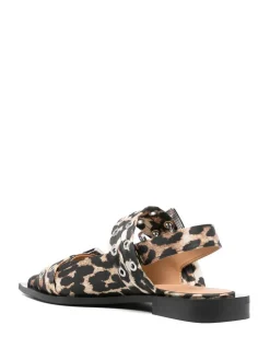Feminine Buckle Ballerina Satin Print