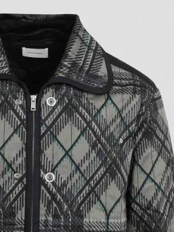 Giacca a dissolvenza plaid trapuntata