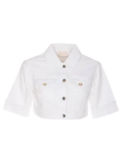 Giacca bianca con pulsanti frontali Chiusura