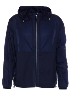 Giacca blu con chiusura a zip frontale