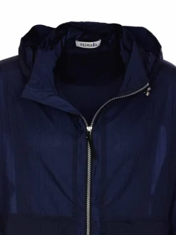 Giacca blu con chiusura a zip frontale