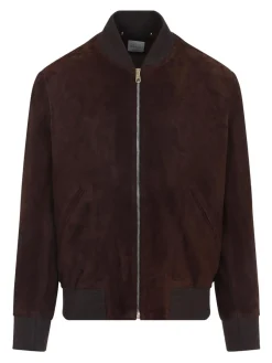 Giacca bomber in pelle scamosciata