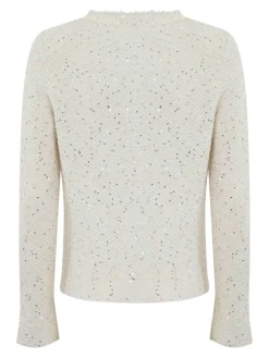 Giacca boucle con cristalli e perle