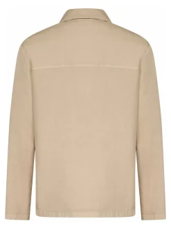Giacca da camicia in denim tratto beige