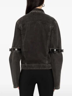 Giacca di denim in cotone nero