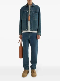 Giacca di jeans grezzo giapponese blu