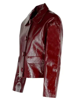Giacca di pelle bordeaux