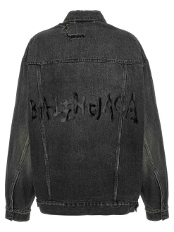 Giacca in denim con effetto usato