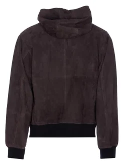 Giacca in pelle scamosciata marrone