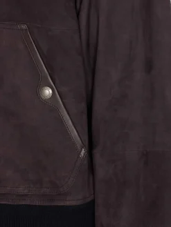 Giacca in pelle scamosciata marrone