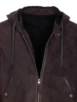 Giacca in pelle scamosciata marrone