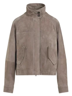 Giacca in pelle scamosciata