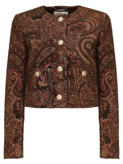 Giacca jacquard ritagliata