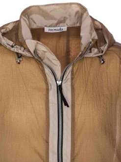 Giacca naturale con chiusura a zip frontale