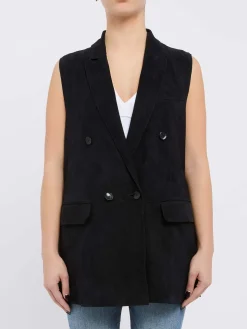 Gilet nero a doppio petto
