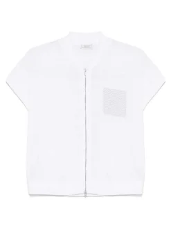 Gilet semi-sheer bianco
