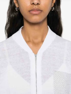 Gilet semi-sheer bianco