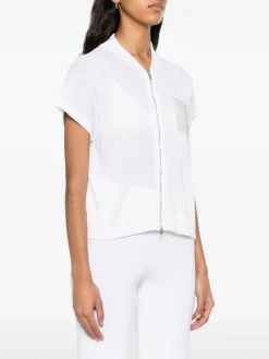 Gilet semi-sheer bianco