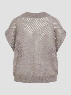 Giubbotto a maglia di diamanti mohair
