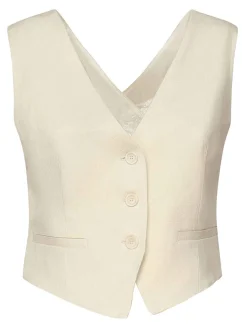 Giubbotto di viscosa e twill di lino