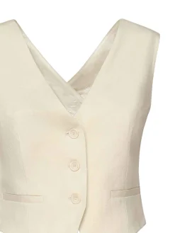 Giubbotto di viscosa e twill di lino