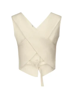 Giubbotto di viscosa e twill di lino