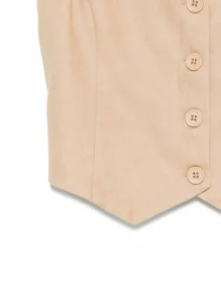 Giubbotto miscelato in lino beige