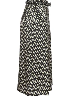 Gonna a pieghe in twill di seta