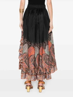 Gonna di seta maxi con ruffi di rhiannon