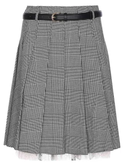 Gonna midi a pieghe in bianco e nero