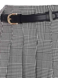 Gonna midi a pieghe in bianco e nero