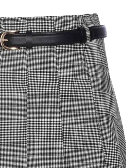 Gonna midi a pieghe in bianco e nero