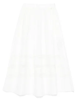 Gonna midi di cotone bianco