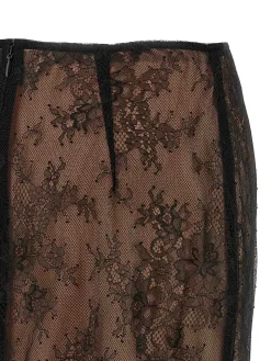 Gonna midi in pizzo nero