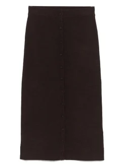 Gonna midi marrone fulmine-detail midi