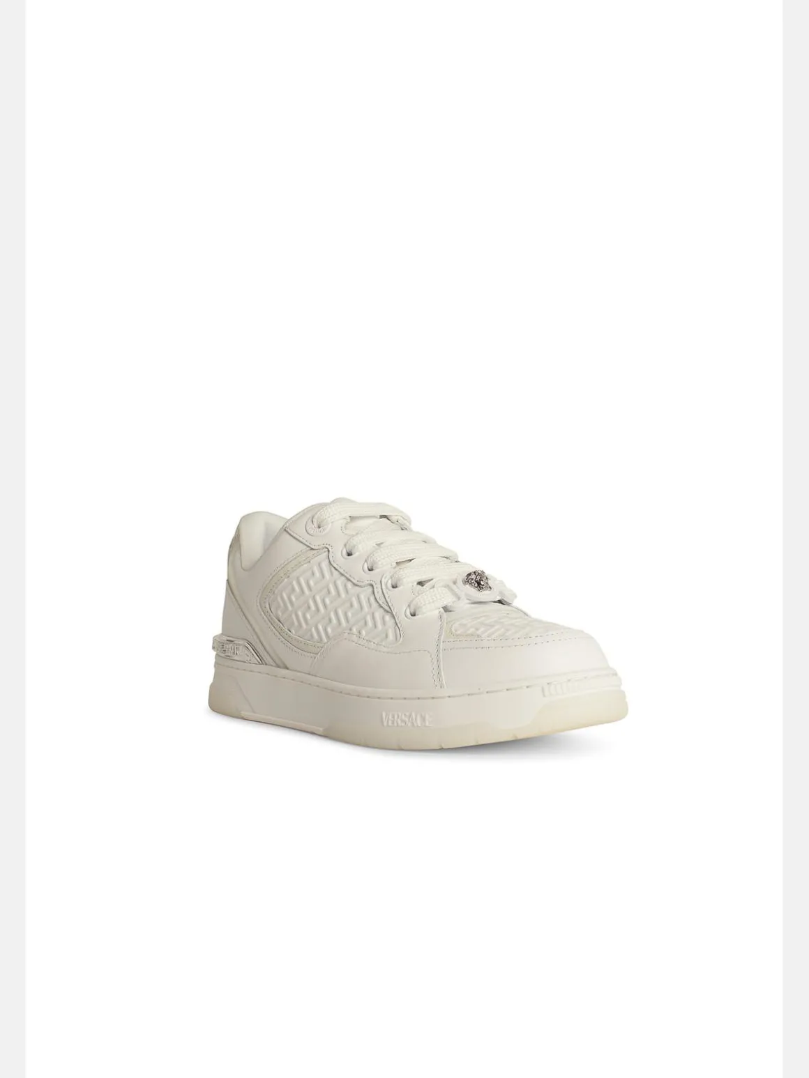 Greca White Leather Blend Sneaker