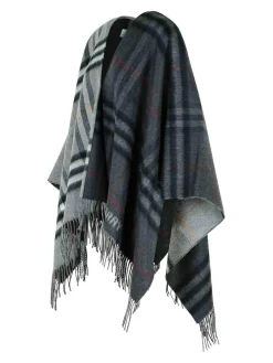 Grey Cashmere Blend Cape