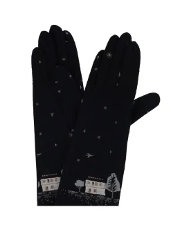 Guanti blu scuro nero a maglia