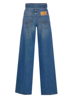 I jeans in denim con cintura