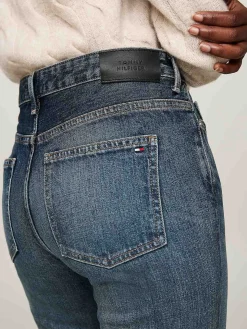 Jeans A Campana A Vita Media Sbiaditi