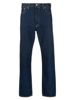 Jeans a gamba a gamba a ginnastica scura