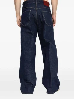 Jeans a gamba larga blu