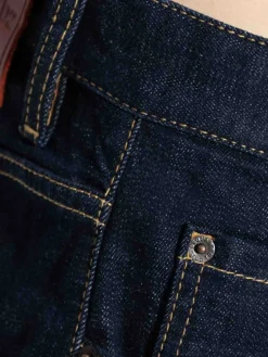 Jeans a gamba larga blu