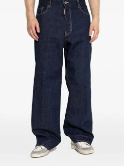Jeans a gamba larga blu