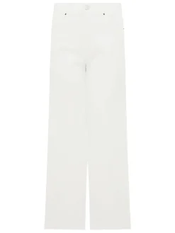 Jeans bianchi in cotone e lino