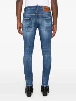 Jeans blu di allungamento-cotone