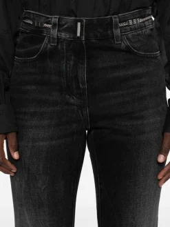 Jeans Bootcut Con Placca Logo