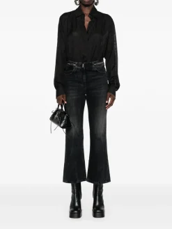 Jeans Bootcut Con Placca Logo