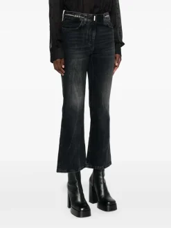 Jeans Bootcut Con Placca Logo