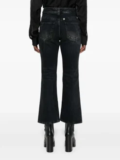 Jeans Bootcut Con Placca Logo